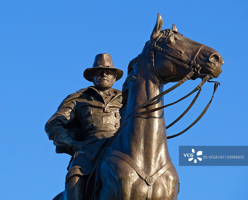 尤利西斯s格兰特纪念马术雕像在华盛顿特区的特写图片素材