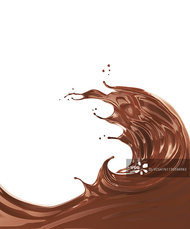 强大的巧克力波，饮料的能量概念。图片素材