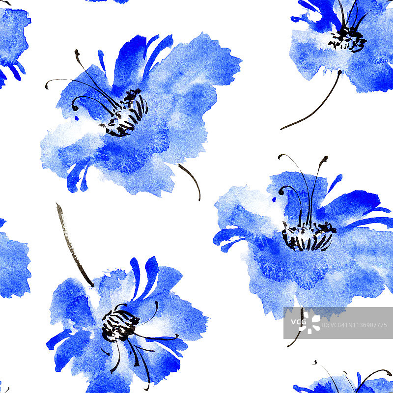 水彩花卉图案图片素材