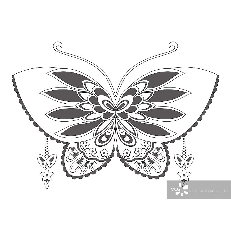 中式蝴蝶图案图片素材