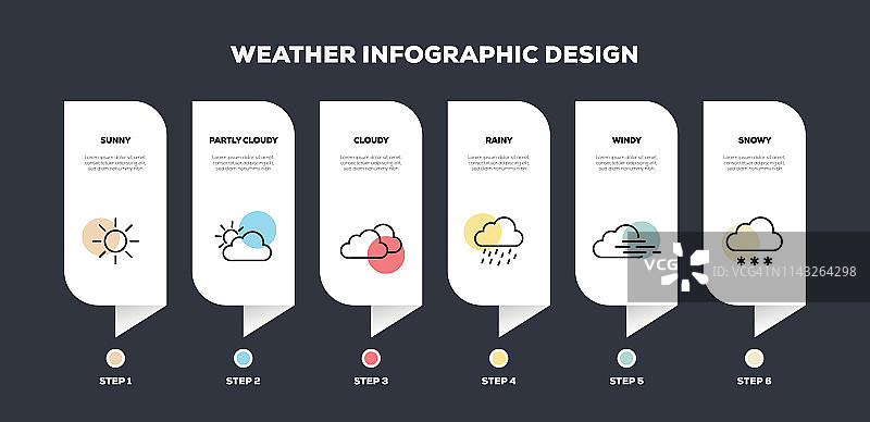 天气相关线信息图设计图片素材