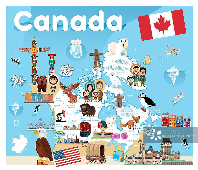加拿大旅游地图图片素材