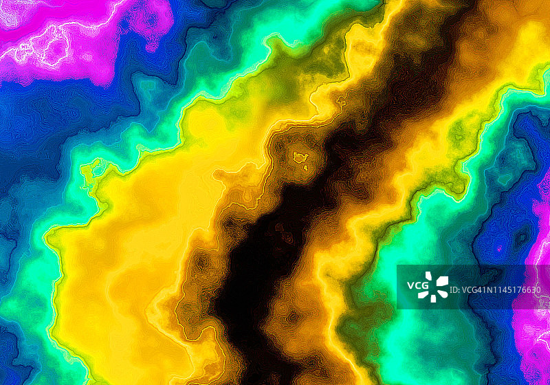 创造性的彩色ebru背景与抽象的波浪画图片素材