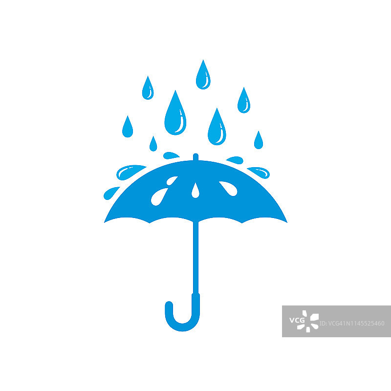 雨伞和雨滴的图标图片素材