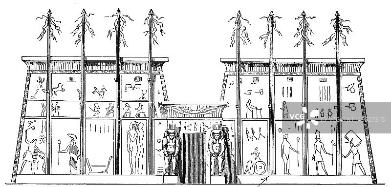 埃及神庙的入口图片素材