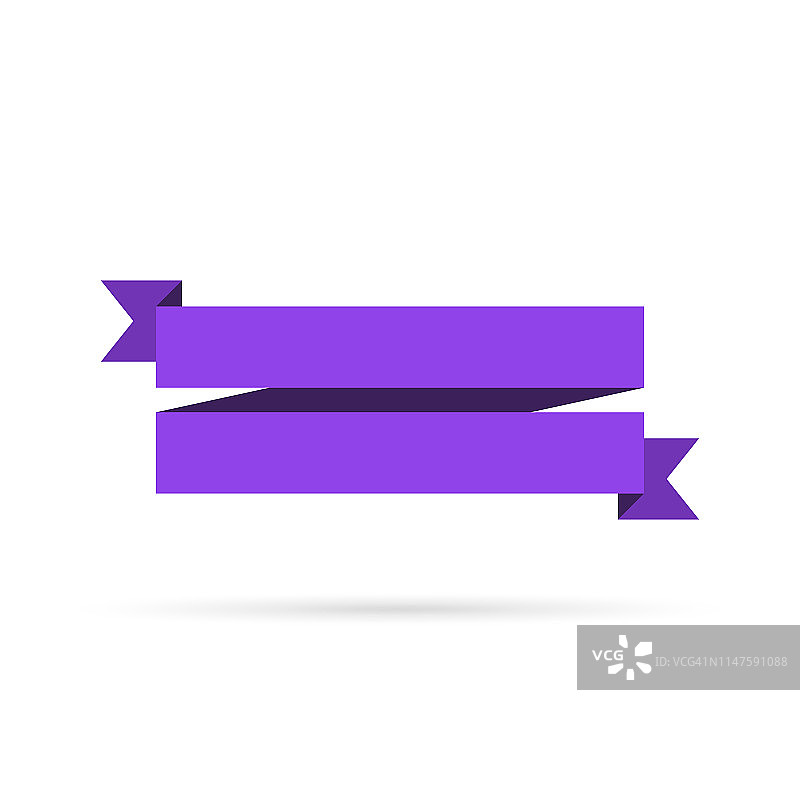 紫色丝带孤立在白色背景-设计元素图片素材