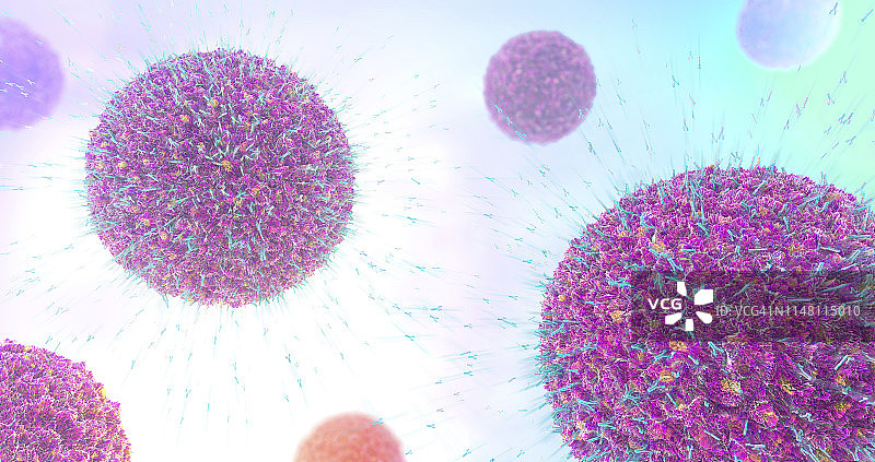 抗体攻击病毒粒子，插图图片素材