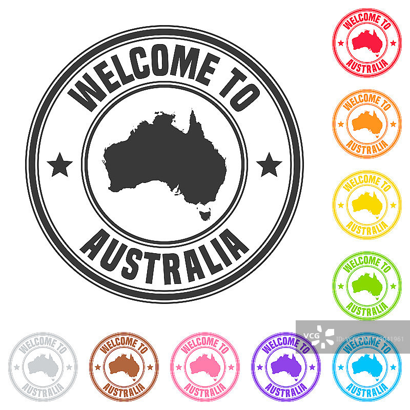 欢迎来到澳洲邮票-白底彩色徽章图片素材