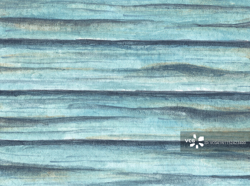 蓝色木质纹理背景，水彩画。图片素材