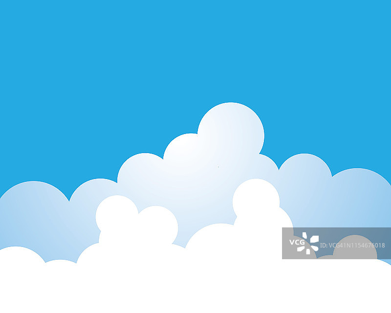 蓝天与云的背景矢量插图图片素材