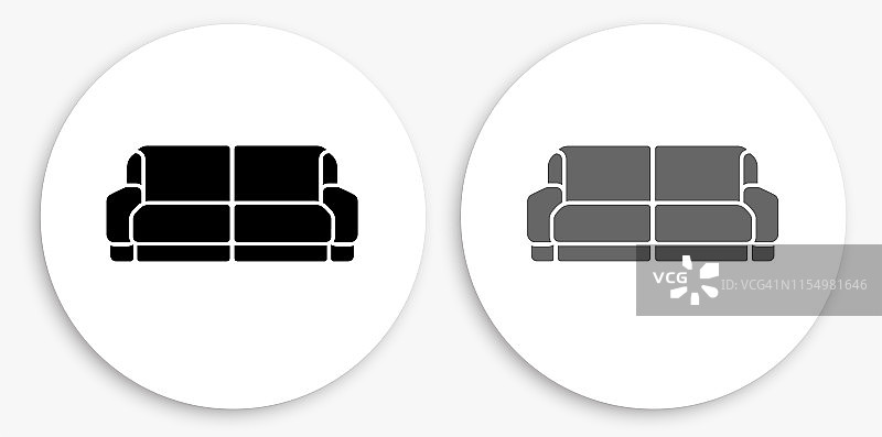 沙发黑白圆形图标图片素材