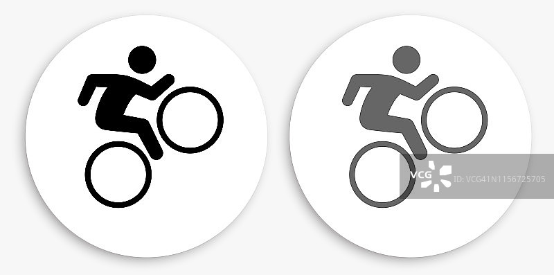 自行车黑白圆形图标图片素材