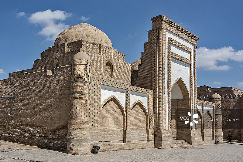 阿拉伯穆哈玛德汗伊斯兰学校，Ichan Kala, Khiva，乌兹别克斯坦图片素材