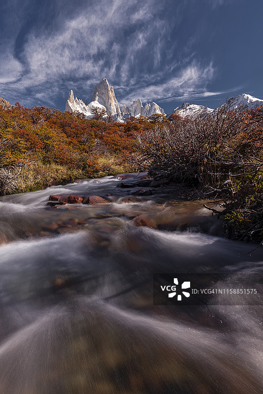 阿根廷小瀑布和菲茨罗伊。图片素材