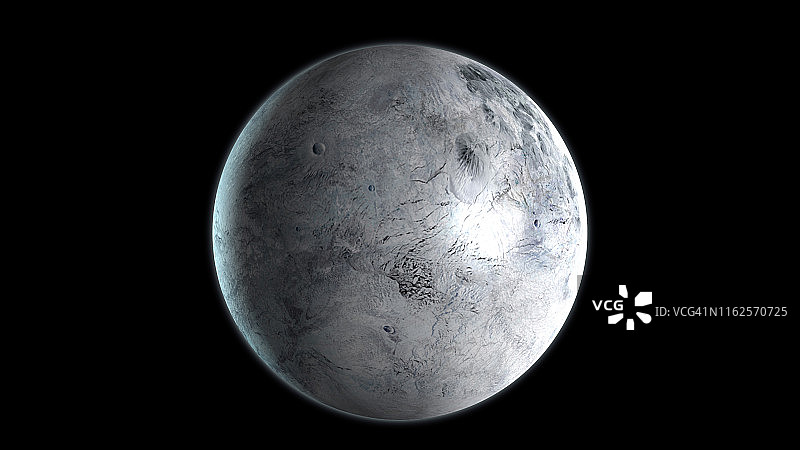 外太空的厄里斯矮行星。三维渲染图片素材
