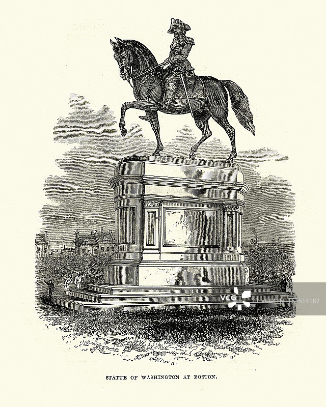 波士顿的乔治·华盛顿雕像图片素材