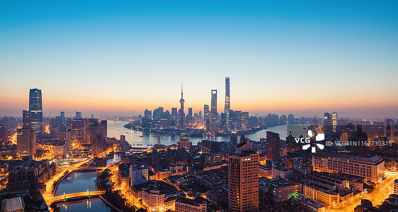 上海城市天际线全景图片素材
