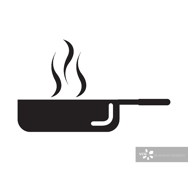 煎锅字形图标，厨房和烹饪，图片素材
