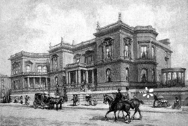 大厦在费城，宾夕法尼亚州，美国- 19世纪图片素材
