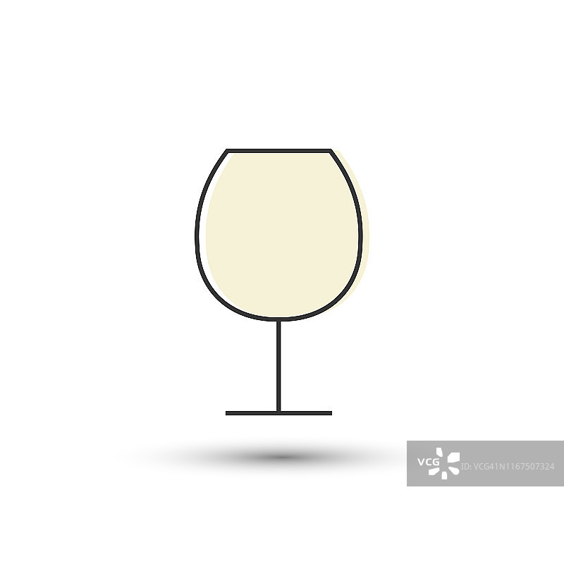 矢量酒杯图标。喝酒的标志是鸡尾酒。用于设计，网站设计，标志，应用程序，UX/UI图片素材