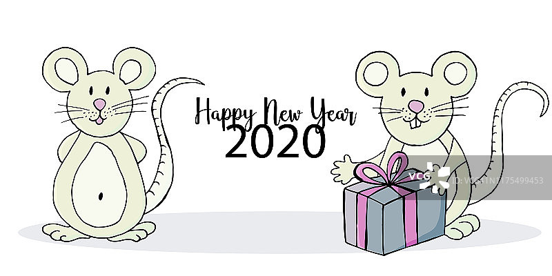 2020年新年快乐。横幅,传单,明信片图片素材