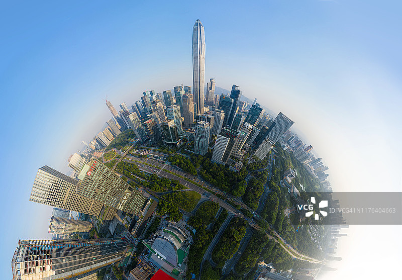 深圳城市天际线全景。图片素材