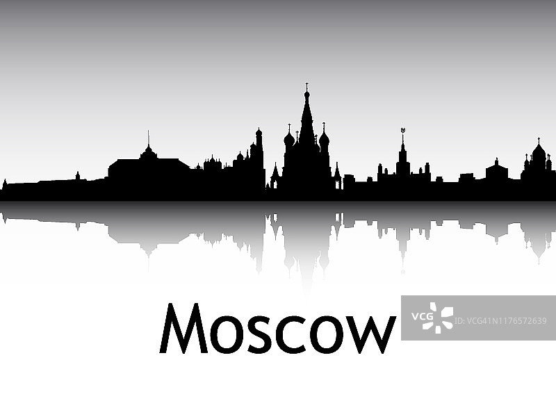 俄罗斯莫斯科的轮廓天际线图片素材
