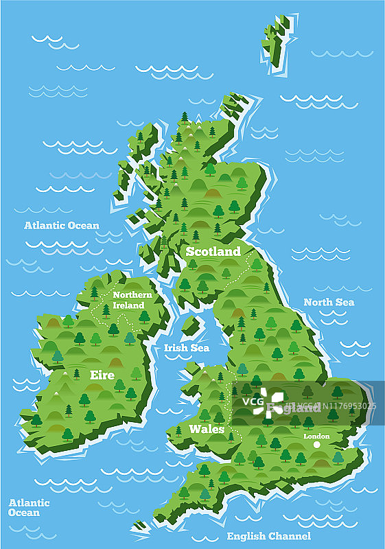 英国简单的大地图图片素材