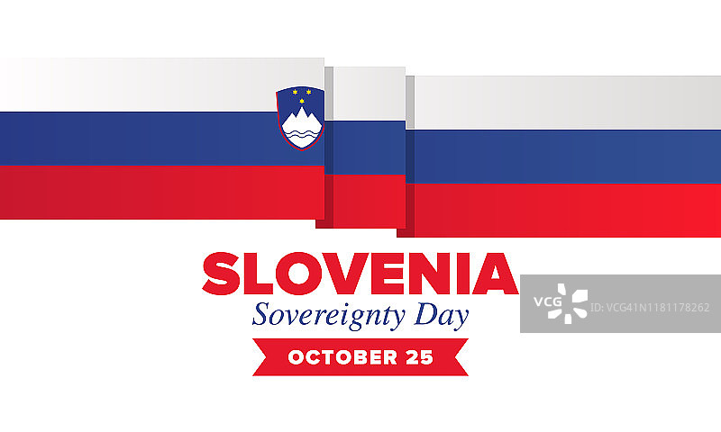 斯洛文尼亚的主权日。全国节日快乐，每年10月25日庆祝。斯洛文尼亚国旗。爱国主义的元素。海报、卡片、横幅和背景。矢量图图片素材