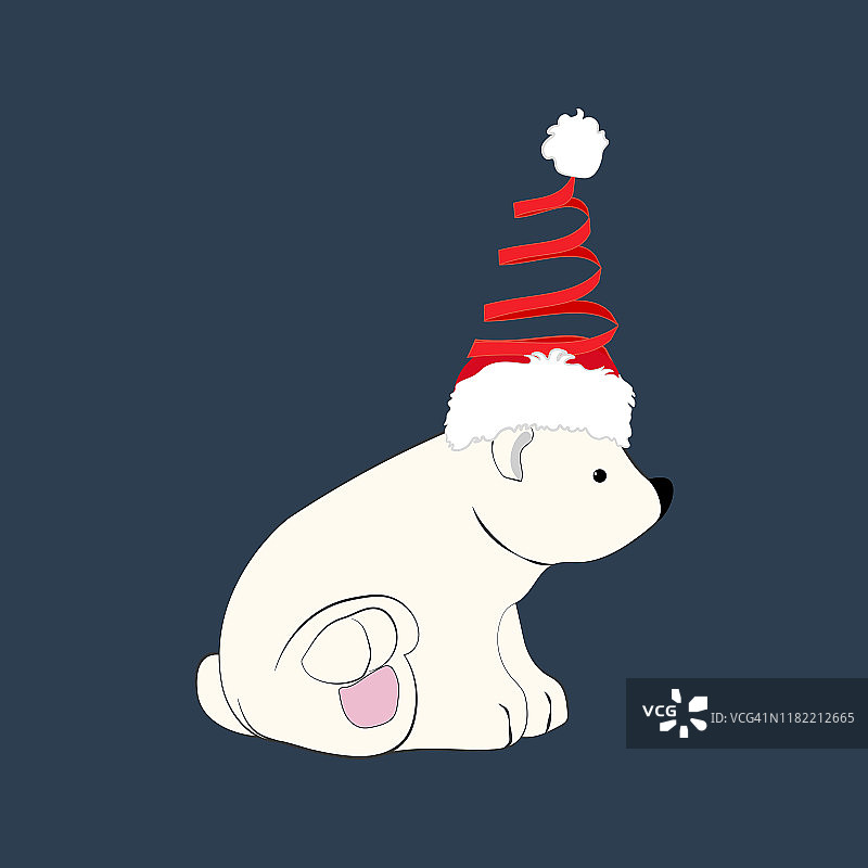 熊在圣诞服装插图图片素材