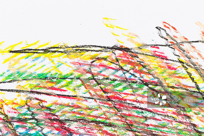 蜡笔绘制不同颜色的纹理-抽象的背景-在纸上图片素材