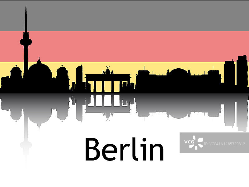 柏林城市全景剪影，德国图片素材