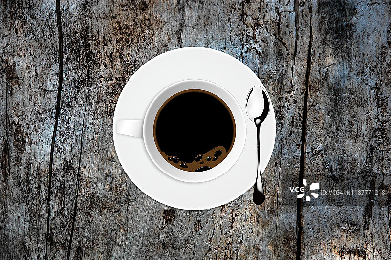 桌子上有个黑咖啡杯图片素材