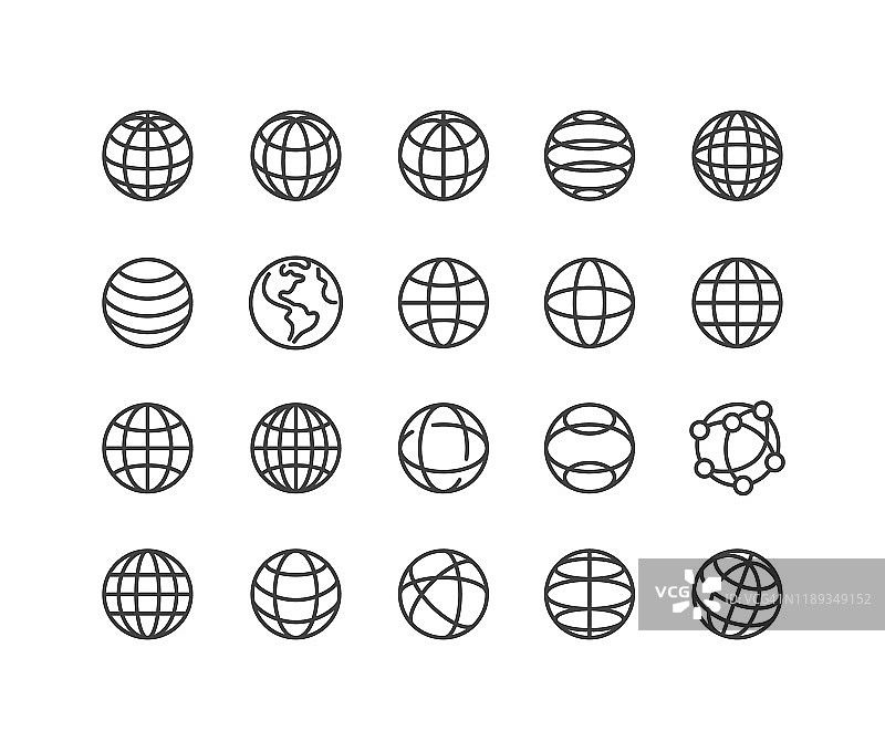 全球和通讯图标-经典系列图片素材
