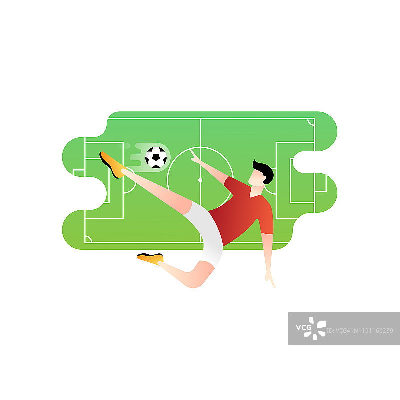 足球或足球运动员矢量插图。图片素材