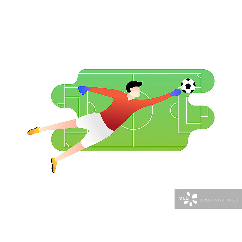 足球或足球运动员矢量插图。图片素材