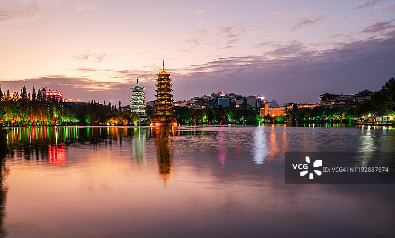桂林城市景观和自然景观图片素材
