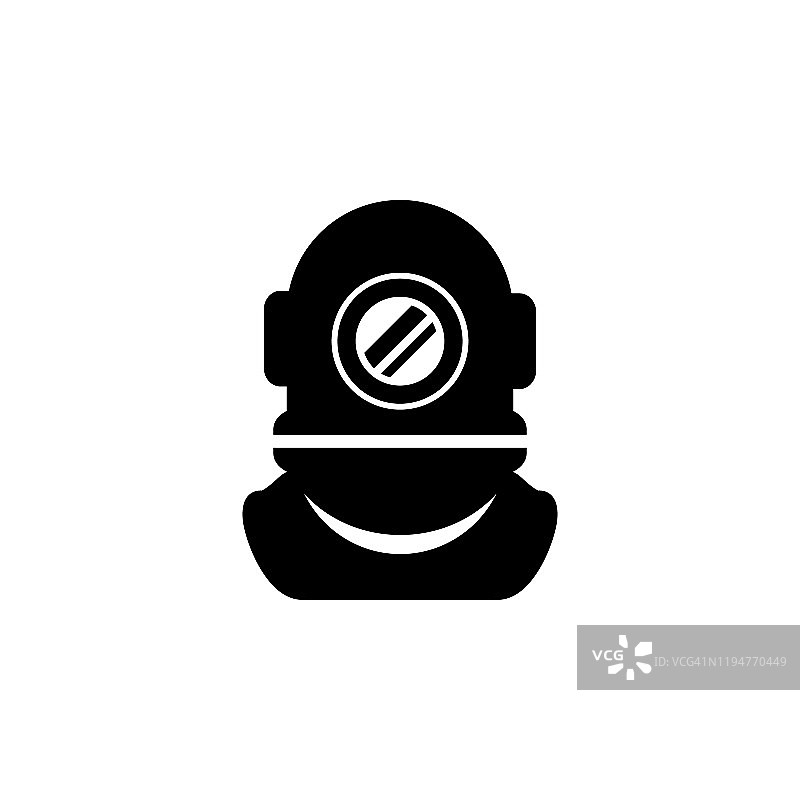 潜水头盔和防护装备字形图标图片素材