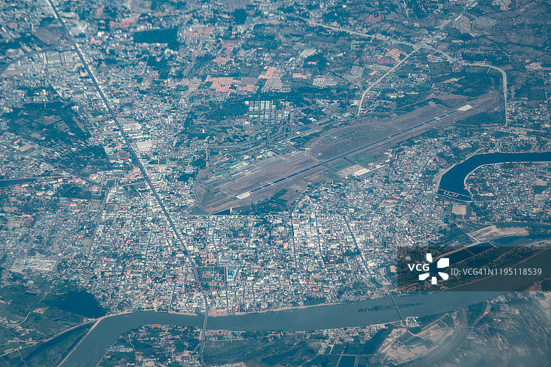 从飞机上俯瞰泰国乌汶府图片素材
