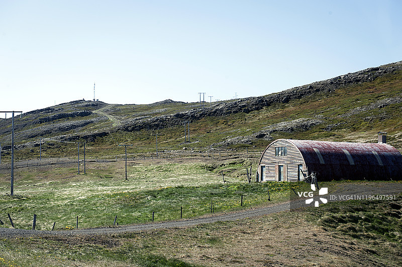 冰岛西峡湾Strandir海岸的农舍图片素材