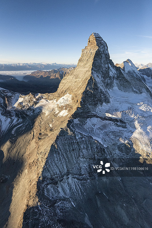 瑞士马特洪峰的鸟瞰图图片素材
