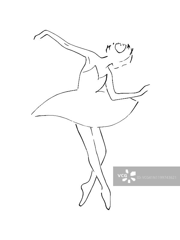 芭蕾舞女演员的素描图片素材