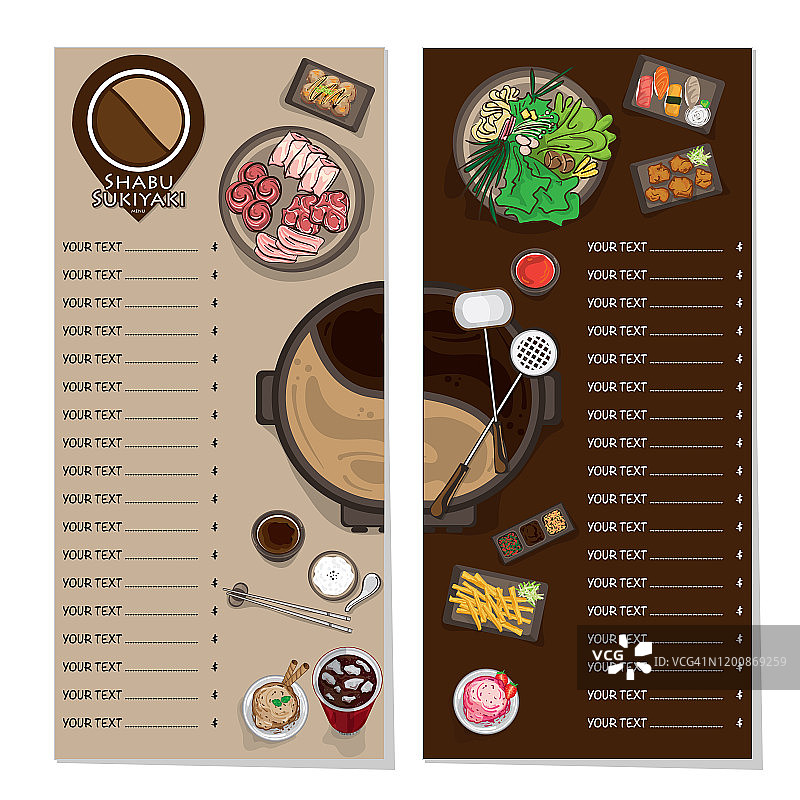 菜单日式素喜烧餐厅模板设计图形对象图片素材