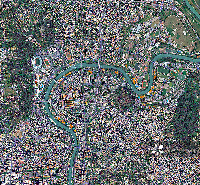 意大利罗马的卫星图图片素材