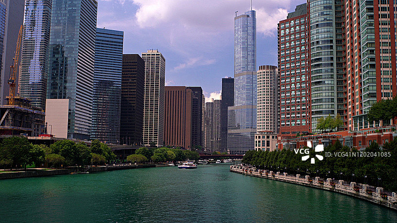 芝加哥城市鸟瞰图。图片素材