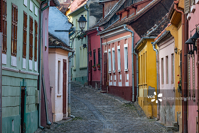 风景如画的Sighisoara小镇在特兰西瓦尼亚，罗马尼亚图片素材