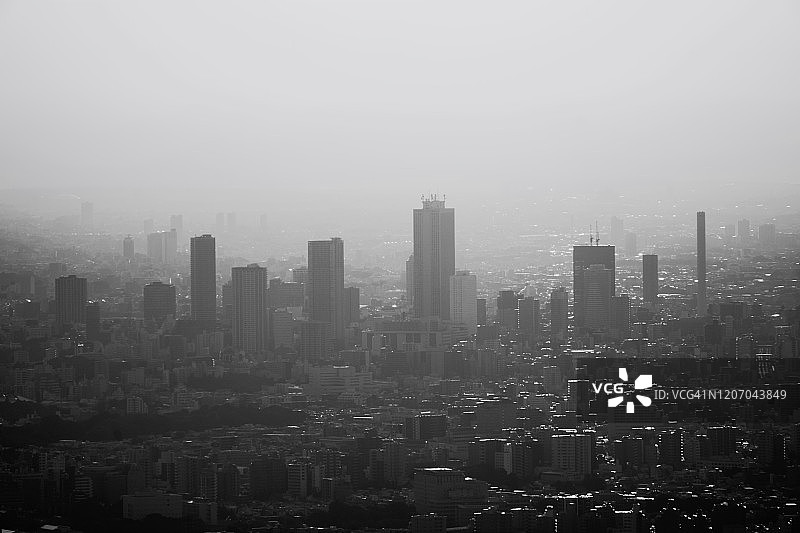日本东京Sumida的东京天空树的黑白视图图片素材