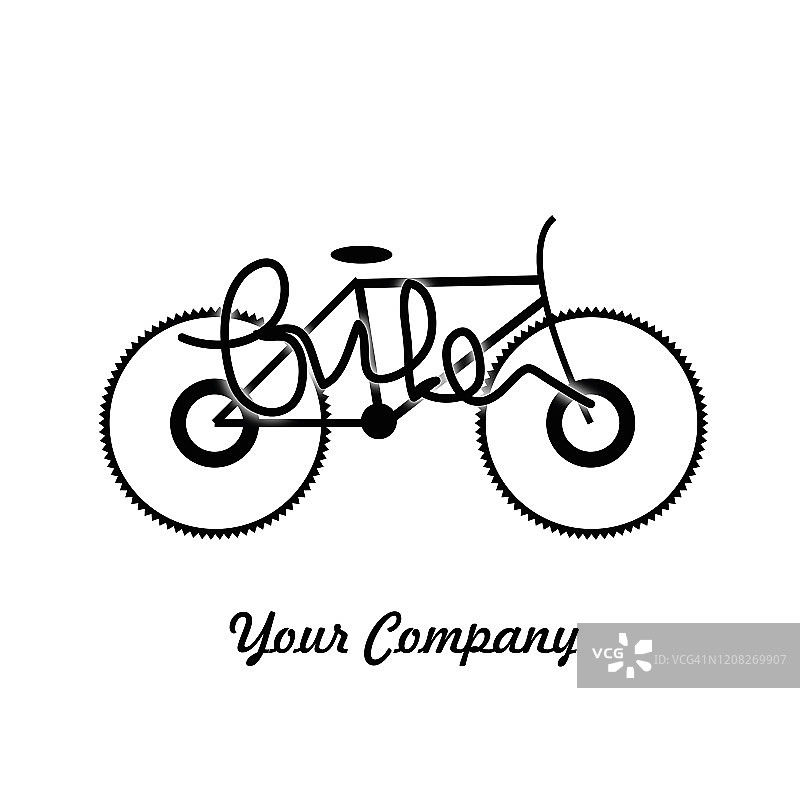 矢量插图的自行车为一个商业标志图片素材