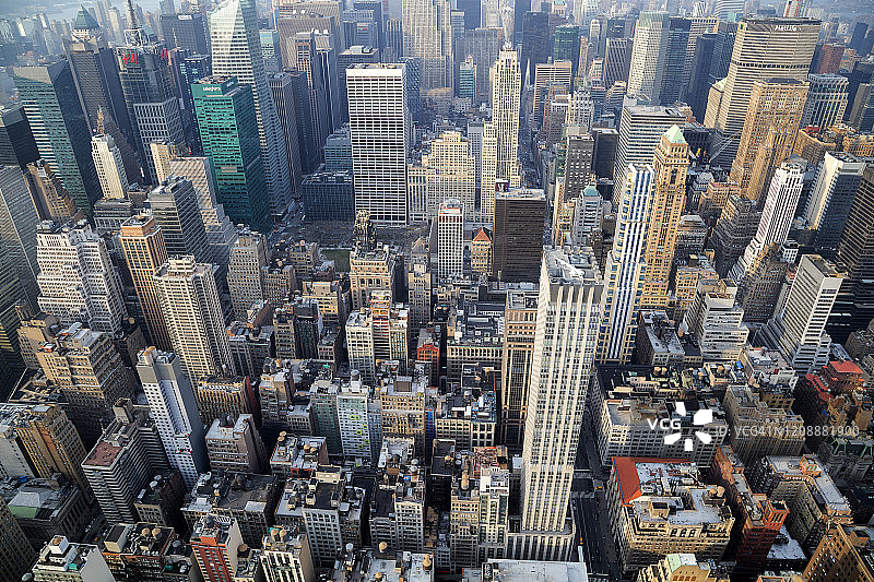 纽约市，曼哈顿，鸟瞰图图片素材