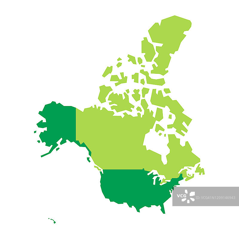加拿大和美利坚合众国地图图片素材